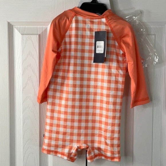 IZOD Gingham Print 3 Piece Rashguard Set - Baby Girl 12 Months - Picture 6 of 11